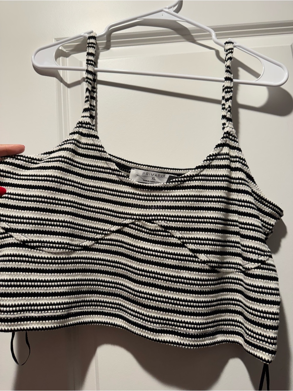 Primark Black and White Striped Cropped Camisole